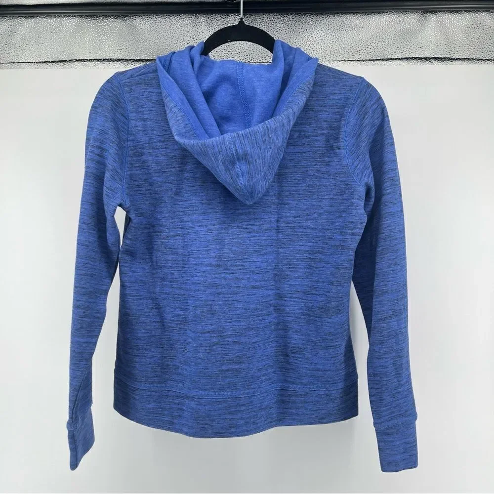Reebok Girl’s Marled Blue Full Zip Hooded Polyester Cotton Blend Jacket XL (16)